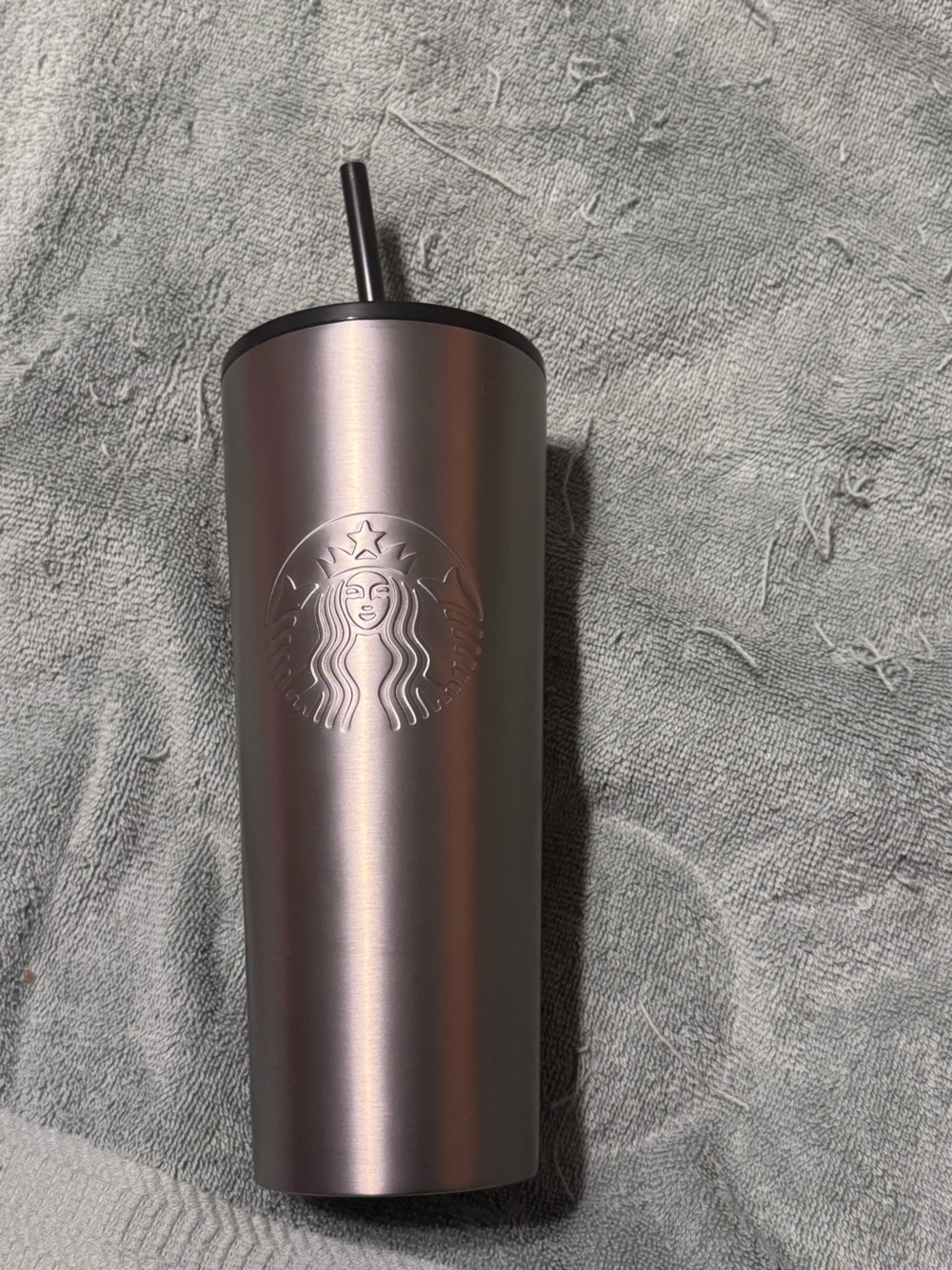 Starbucks Silver Stainless Steel Tumbler - Metallic Gray Finish